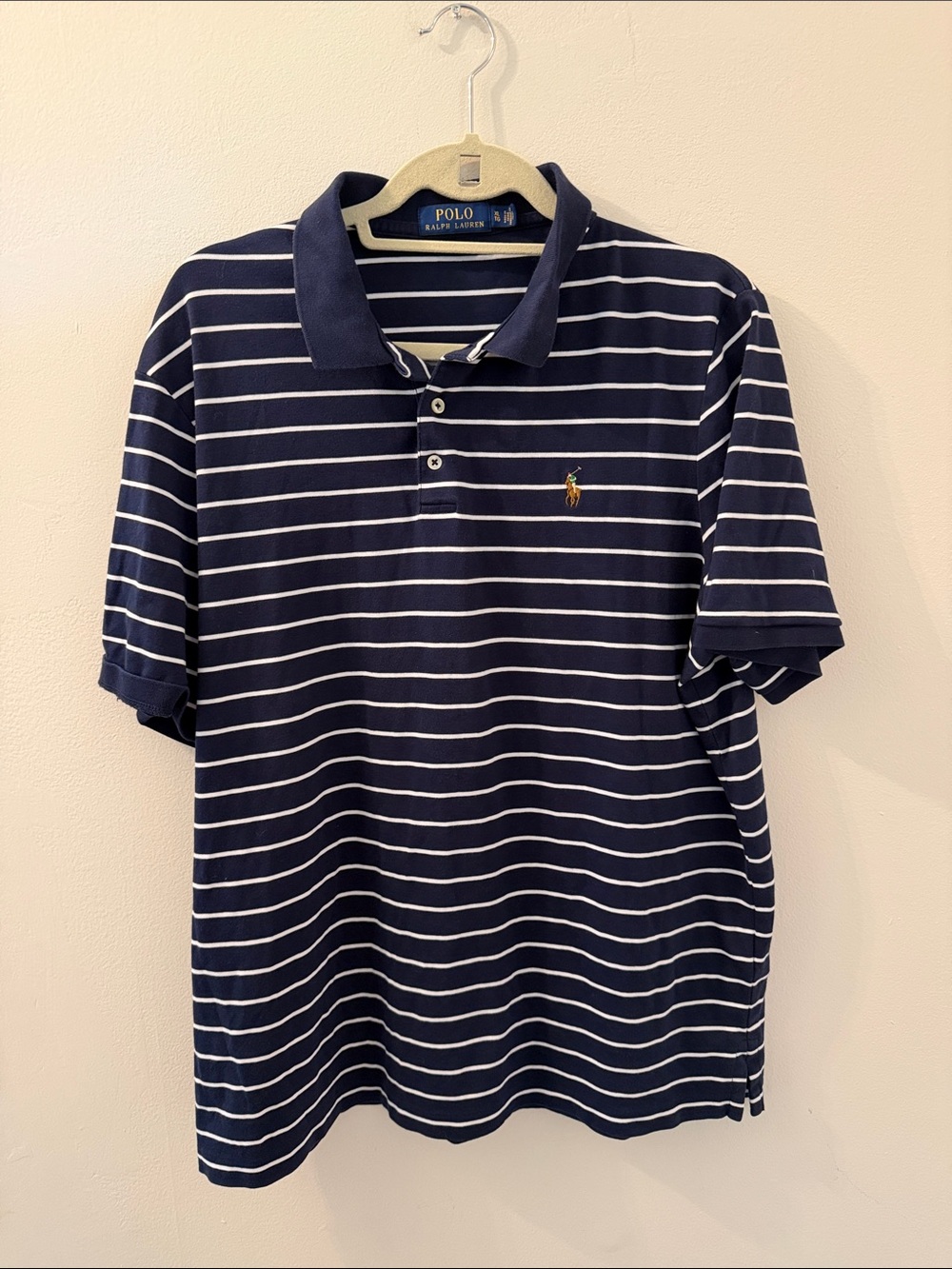 Polo by Ralph Lauren Navy and White Striped Polo Shirt